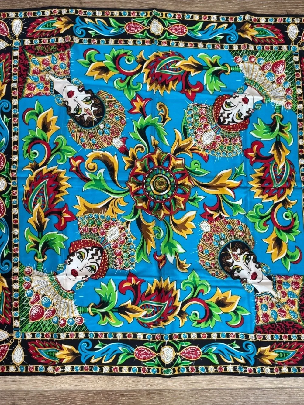 Women's Colorful Crowned Jewel Lady Square Scarf One Size GUC